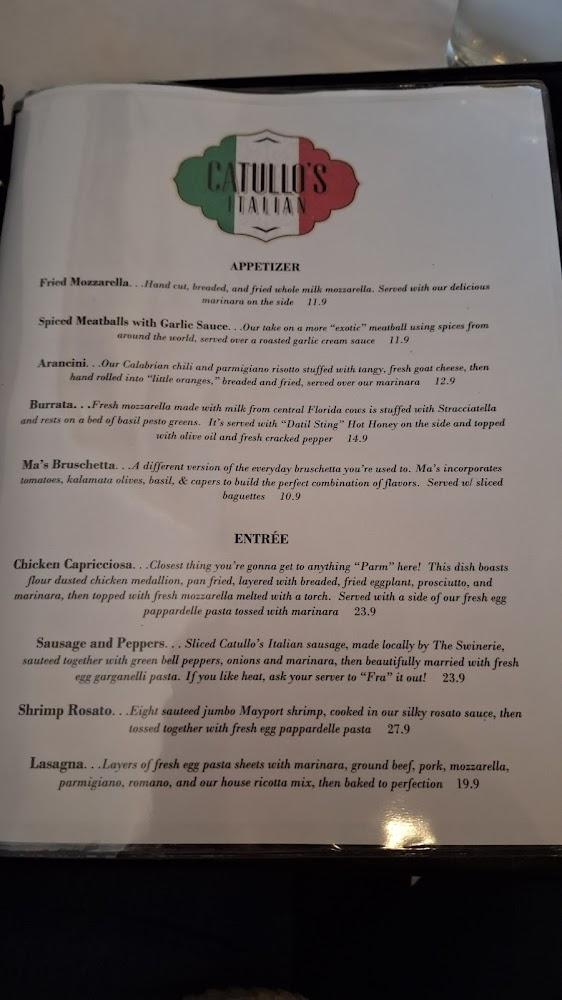 Catullo's Italian Menu image 3
