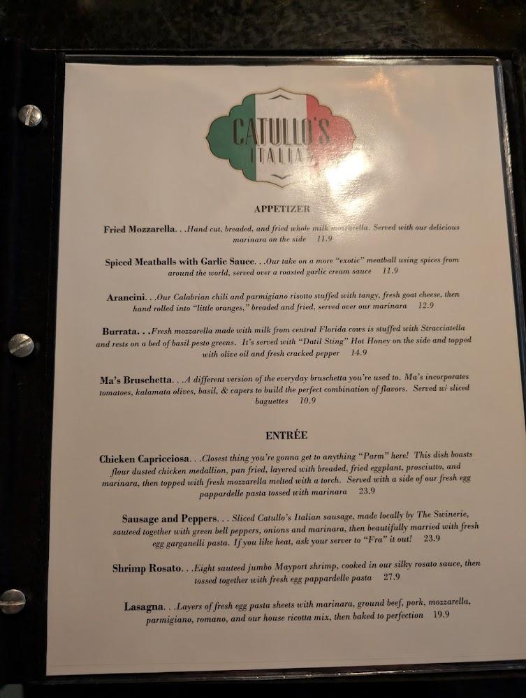 Catullo's Italian Menu image 4